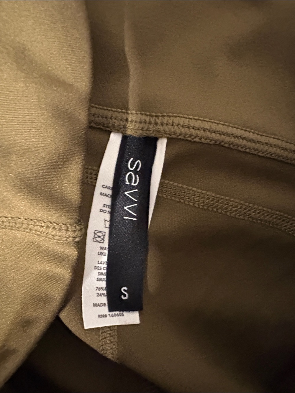 High-Rise Olive Leggings with Perforated Hem - Picture 2 of 4